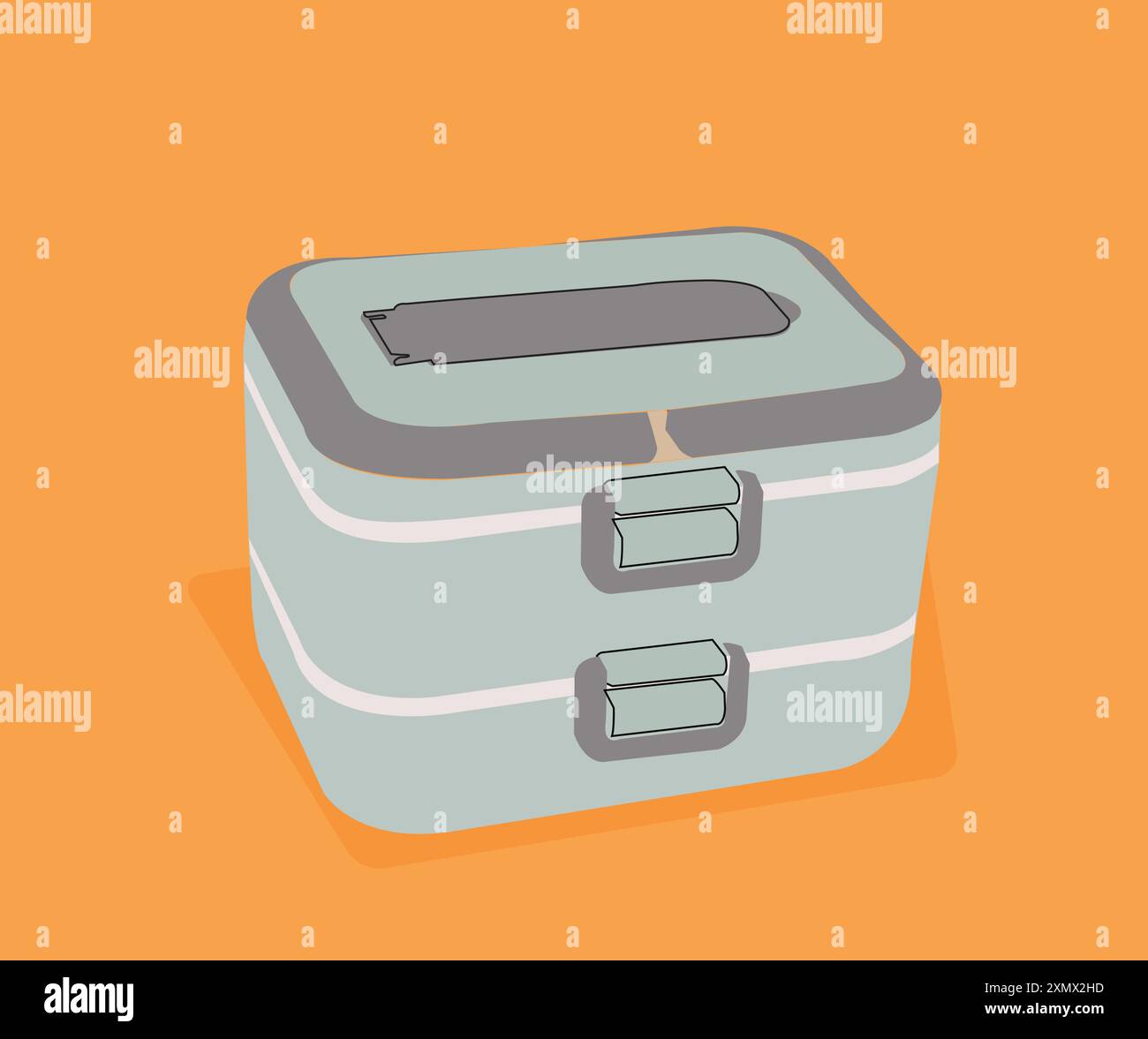 Vector illustration of stack lunchbox Stock Vector