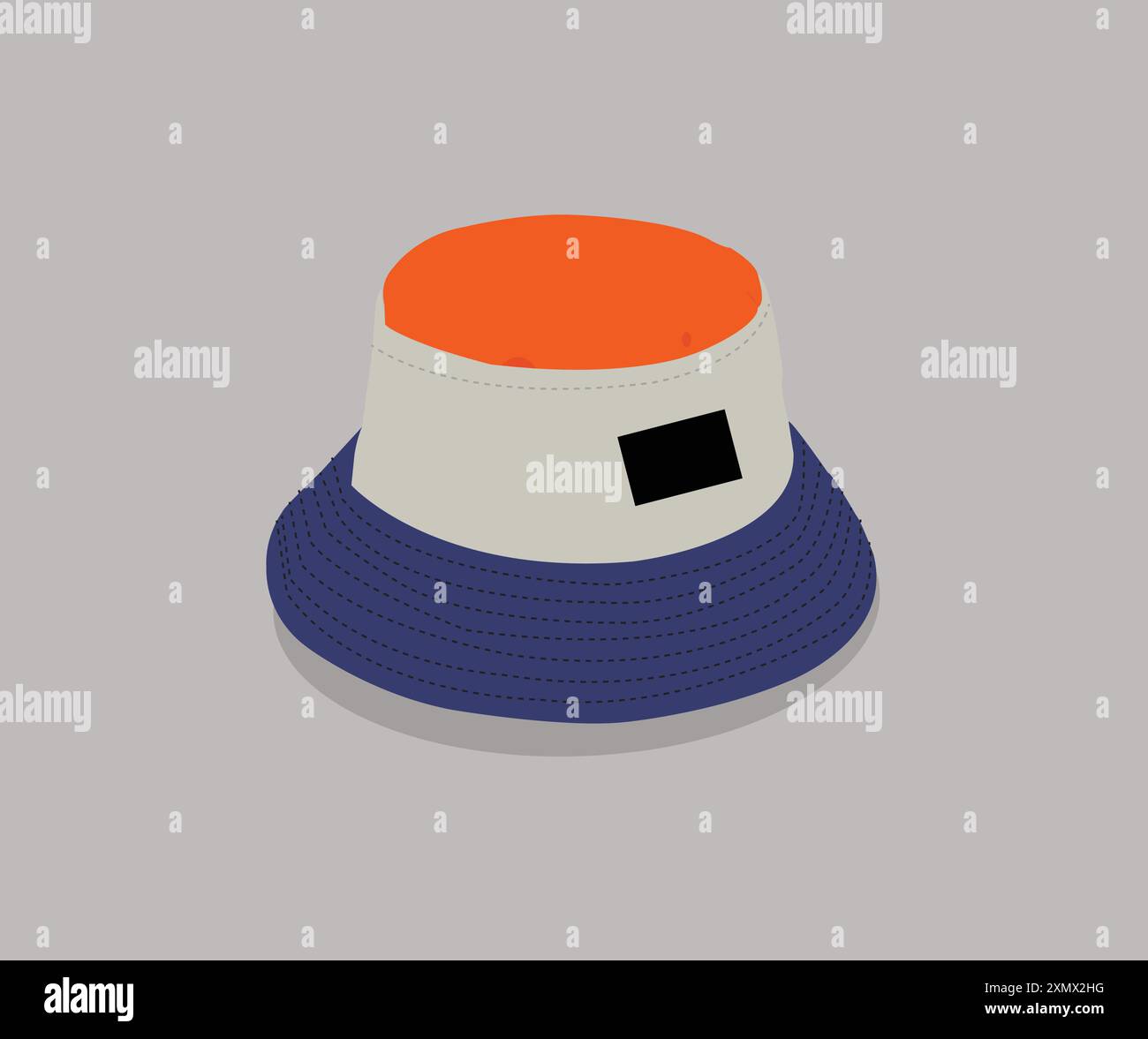 Vector illustration of colorful straw hat for sun protection Stock Vector