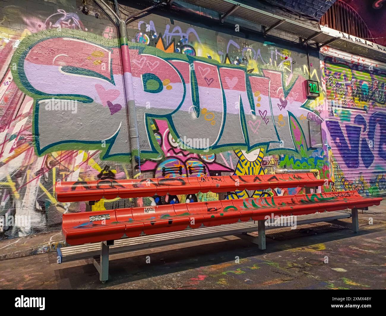 Graffiti Tunnel , Leake Street Stock Photo