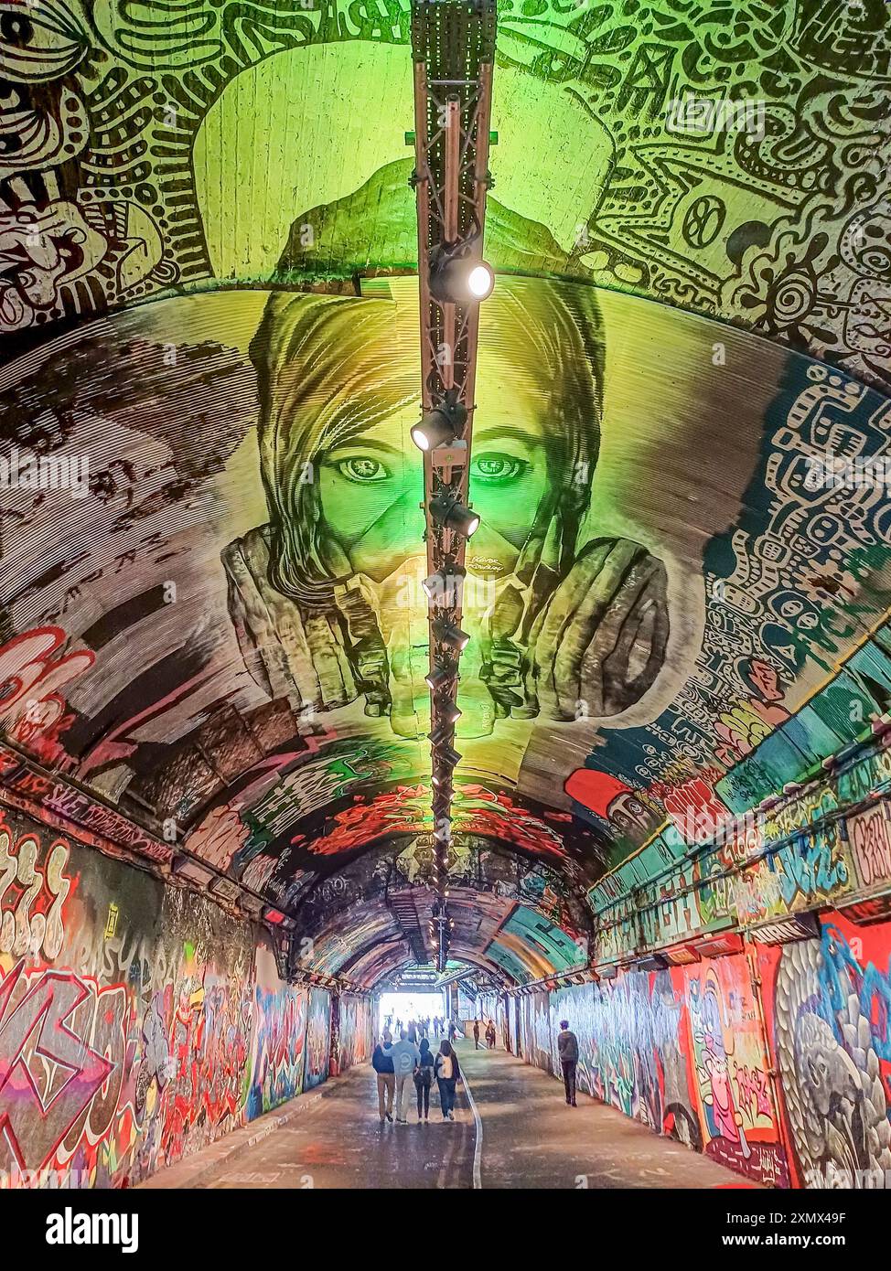 Graffiti Tunnel , Leake Street Stock Photo