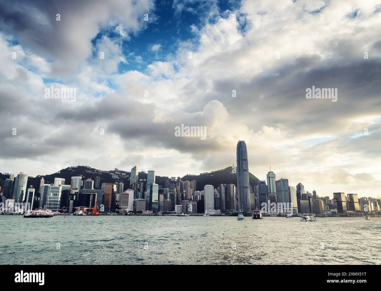 Skyline of Hong Kong at sunset Stock Photo - Alamy