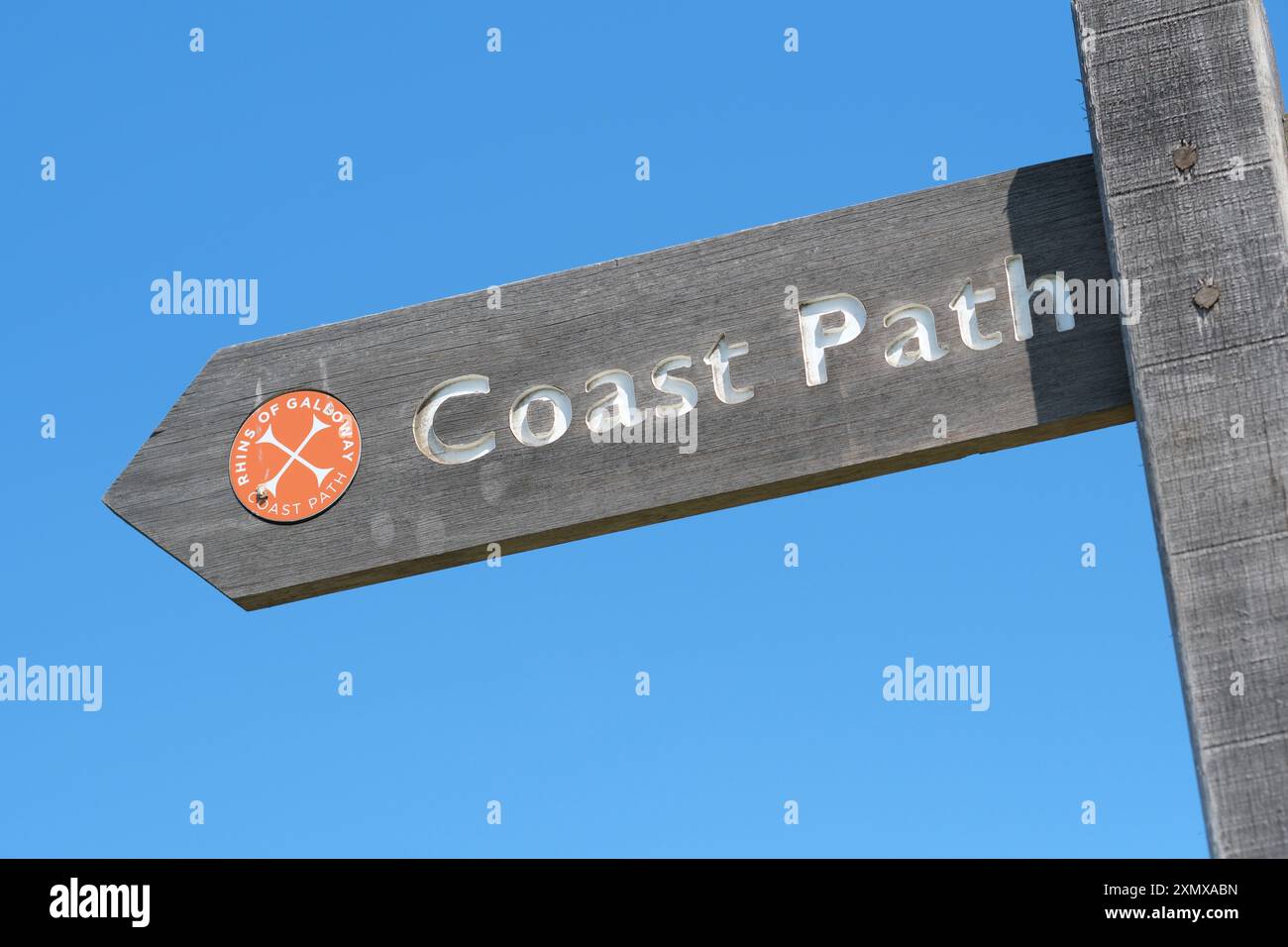 Rhins of Galloway Coast Path foot path sign near Portpatrick Wigtownshire Galloway Scotland UK in July 2024 Stock Photo