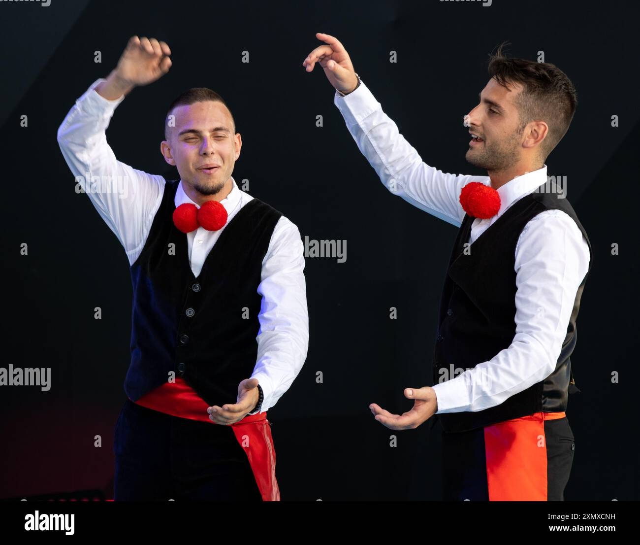 Istanbul, Turkey June 06 2024: Sicilian folk dance group dancing 