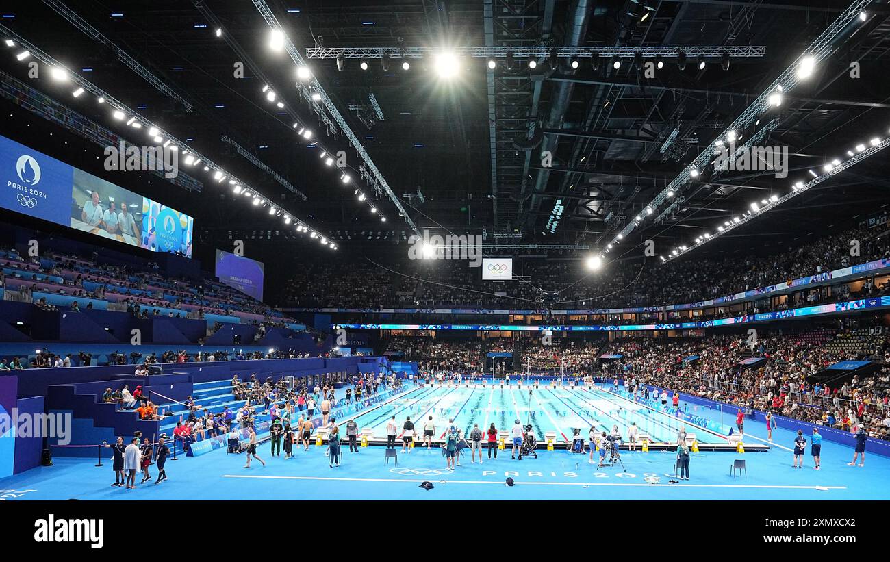 Defense Pool Paris, France. 30th July, 2024. Olympia, Paris 2024, view of the ...