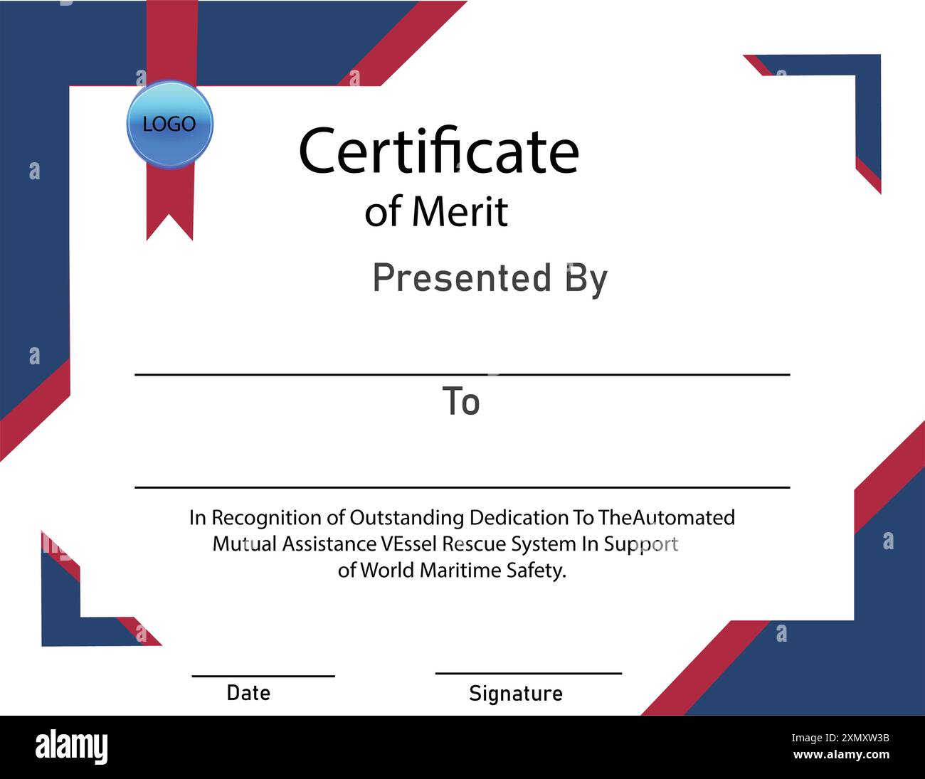 Vector illustration of certificate template. Stock Vector