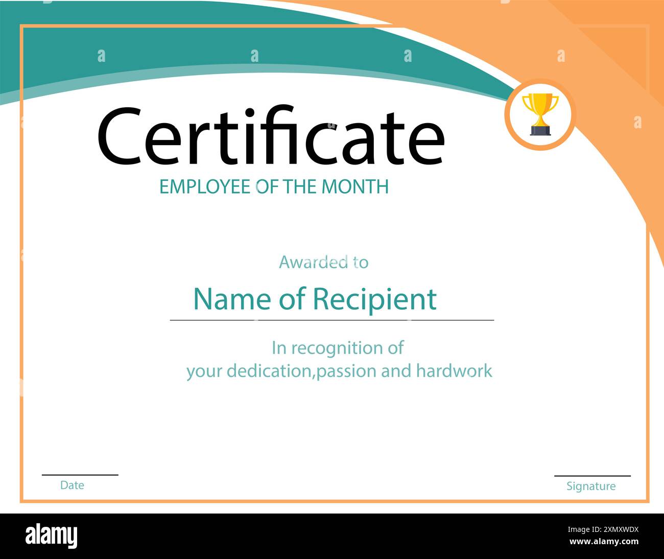 Vector illustration of employee of the month certificate Stock Vector ...