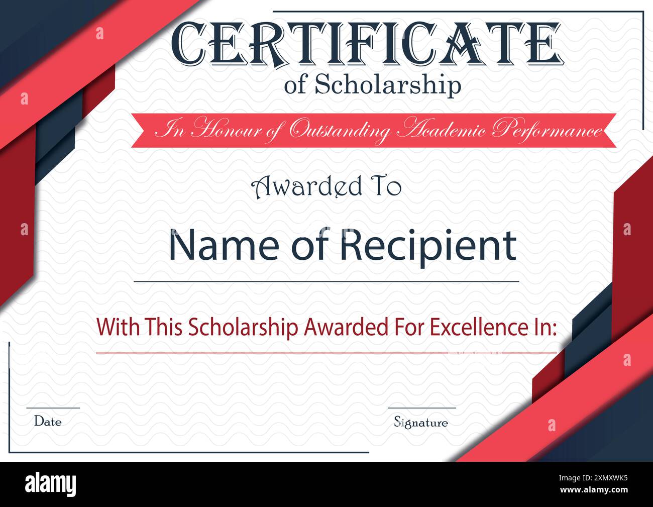 Vector illustration of achievement certificate template with modern