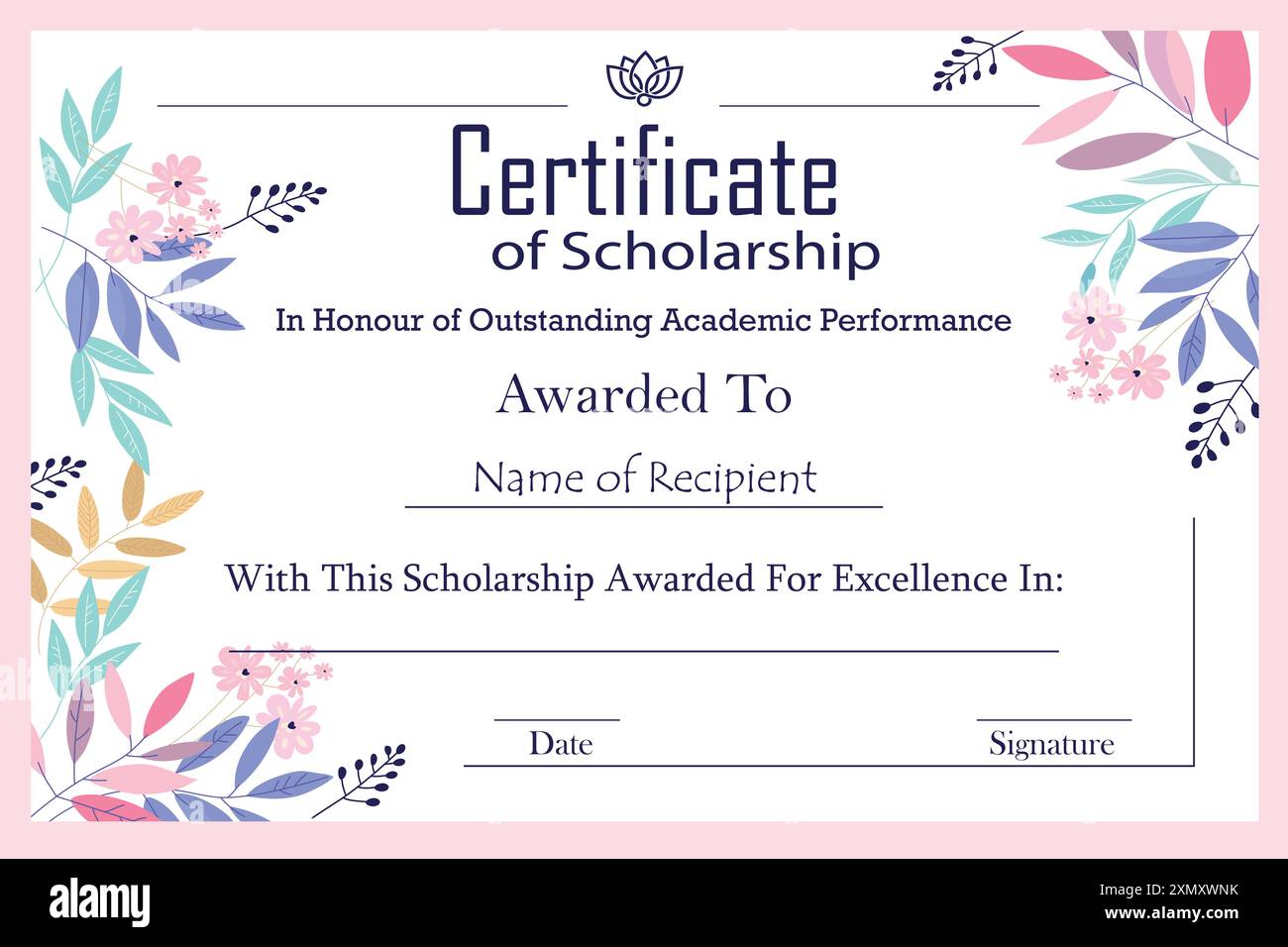 Vector illustration of authorization certificate with modern design ...