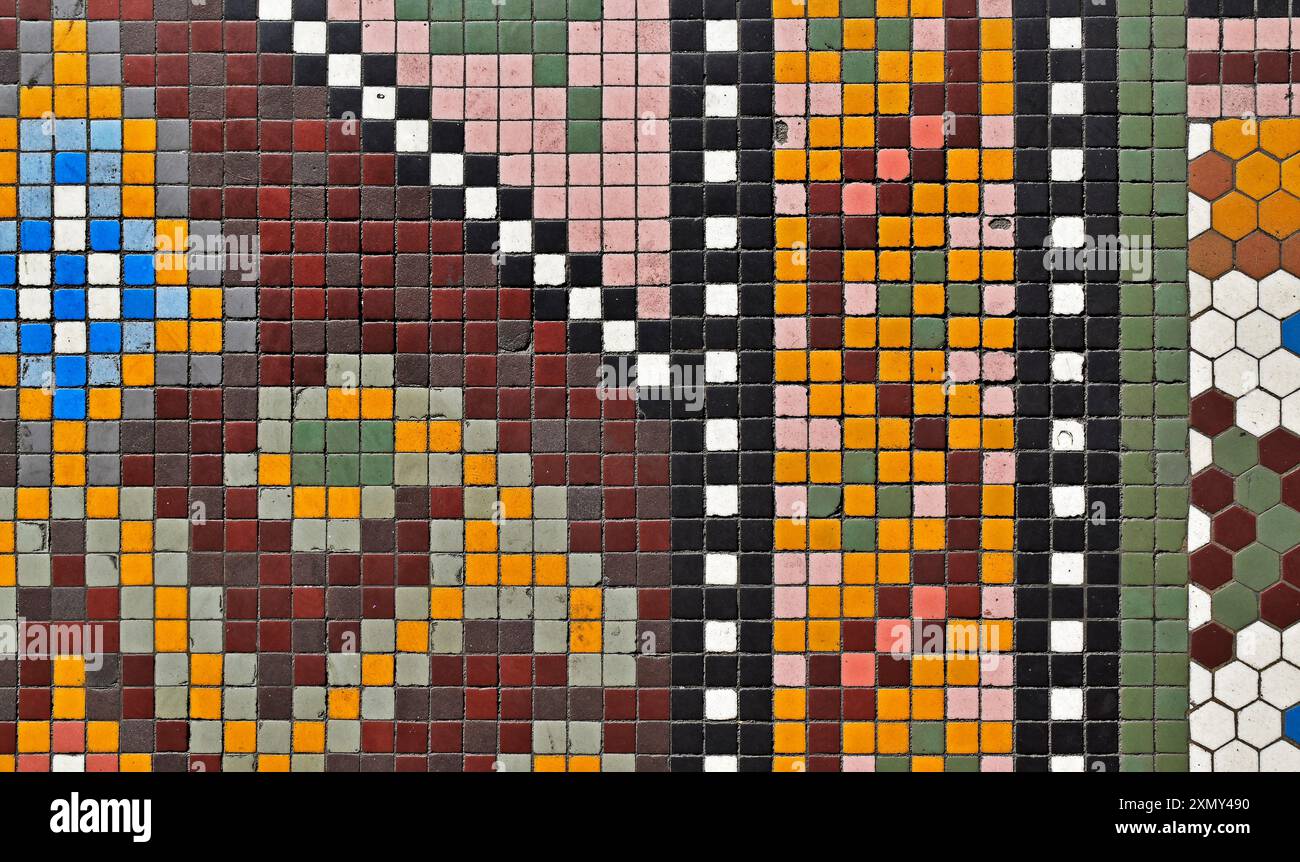 Ancient hydraulic tiles on church floor (detail) in Rio de Janeiro, Brazil Stock Photo