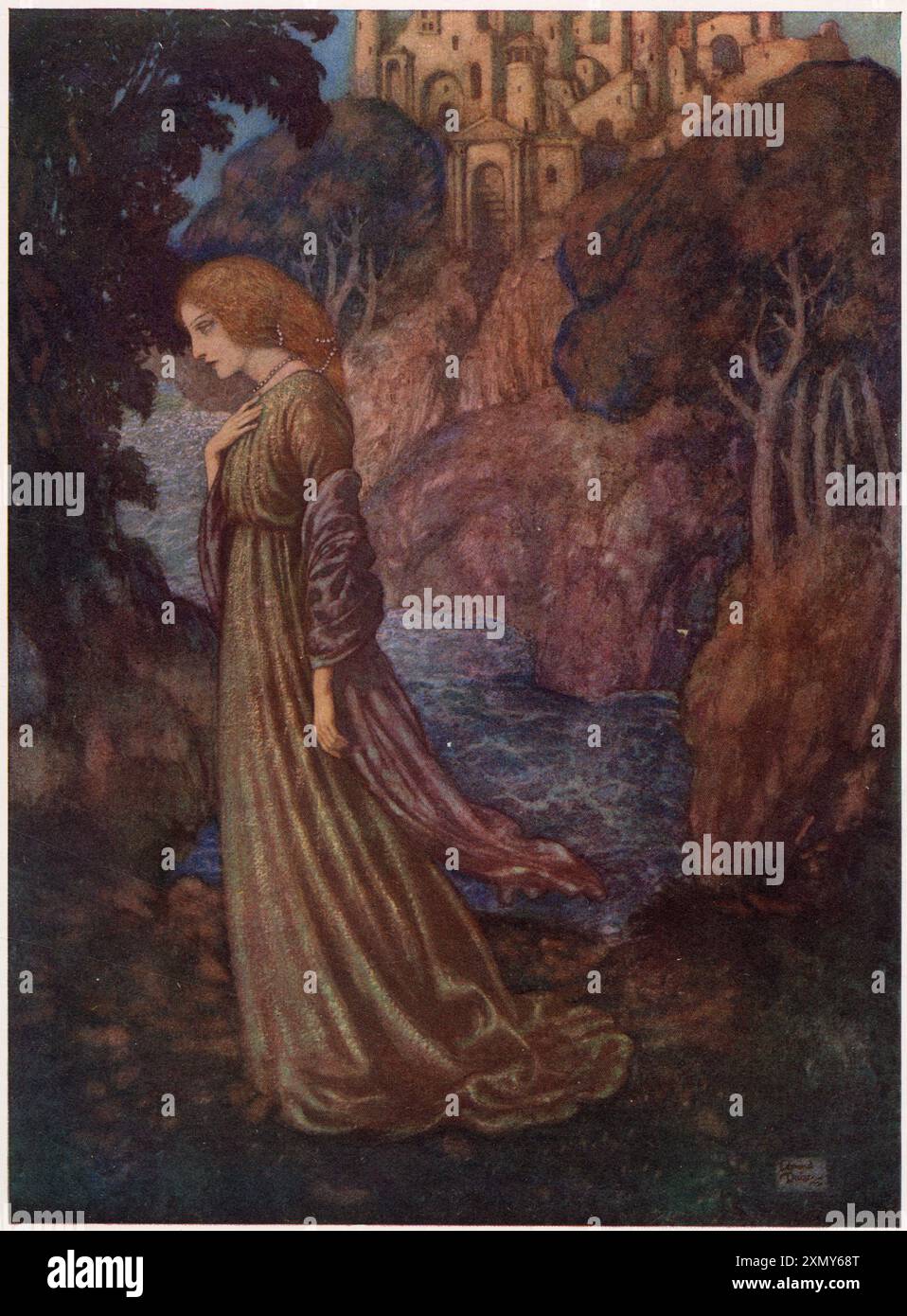 Annabel Lee, Edgar Allan Poe, Dulac illustration Stock Photo Alamy