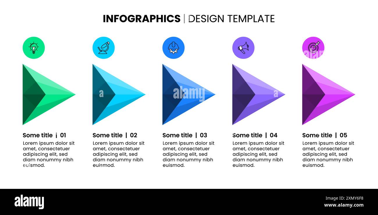 Infographic template with icons and 5 options or steps. Arrows. Can be ...