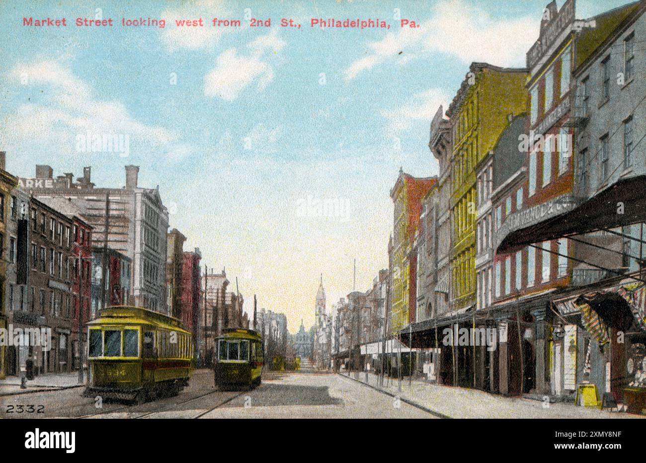 Market Street looking west from 2nd Street, Philadelphia Stock Photo