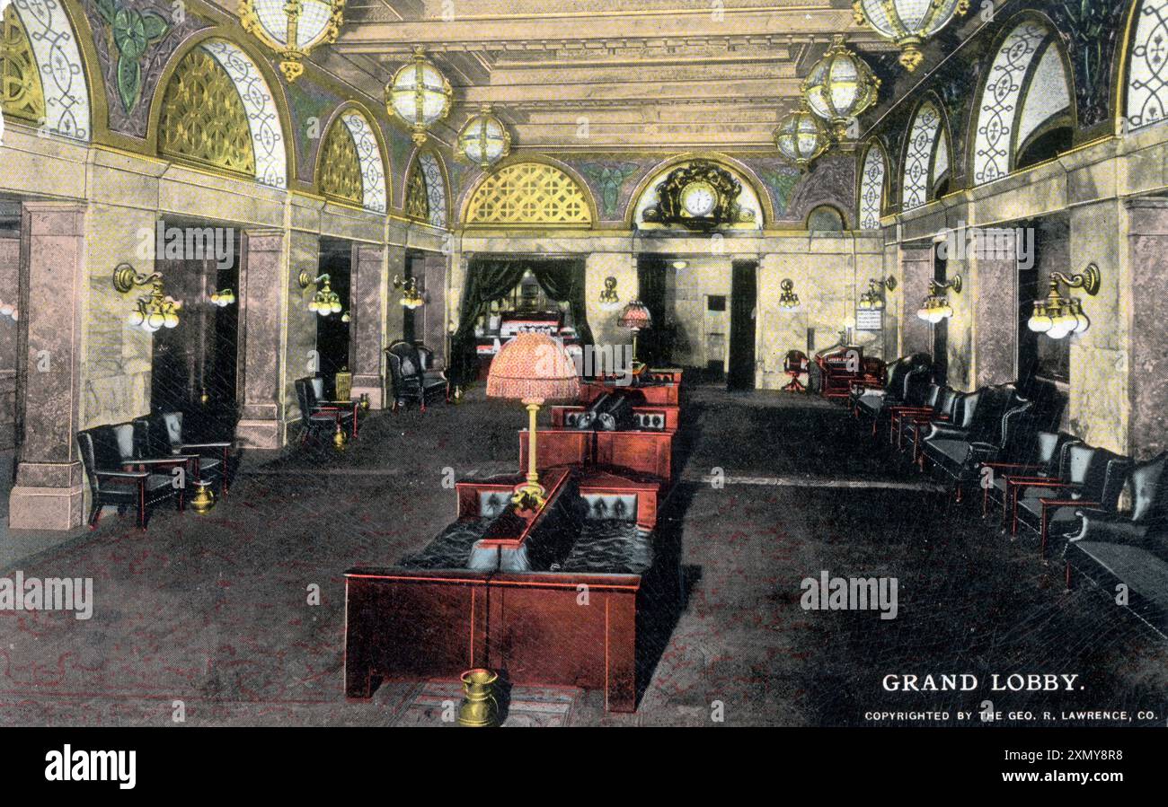 The Grand Lobby, Congress Hotel and Annex, Chicago Stock Photo