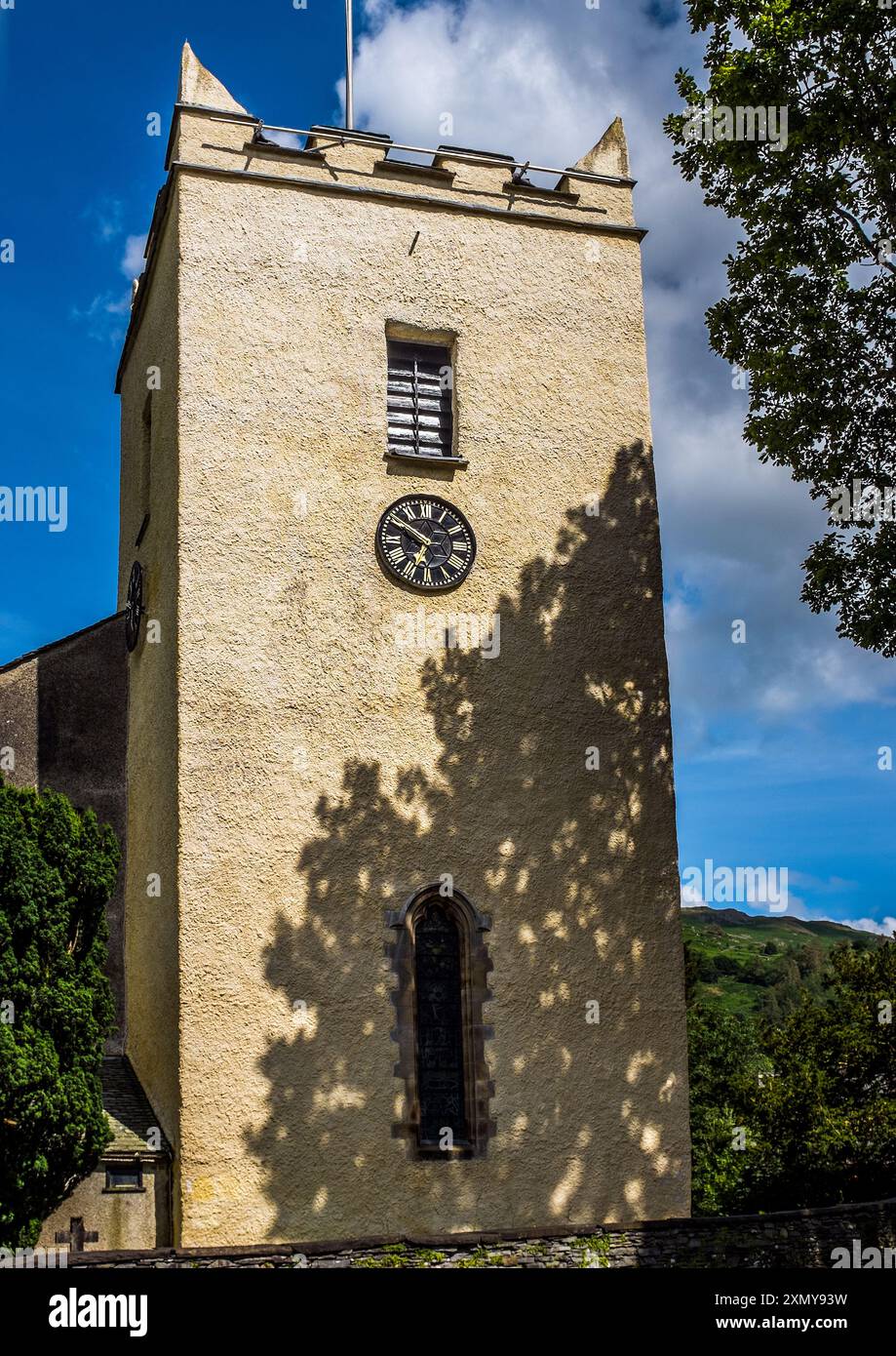 View of Grasmere Parish Church. Stock Photo