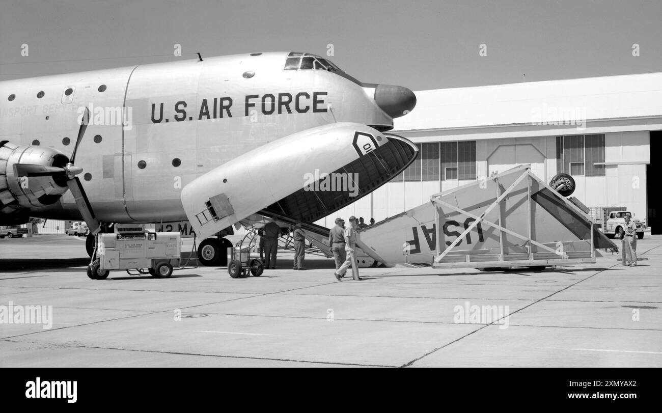 Douglas C-124C Globemaster II 51-168 & F-100A 52-5762 Stock Photo