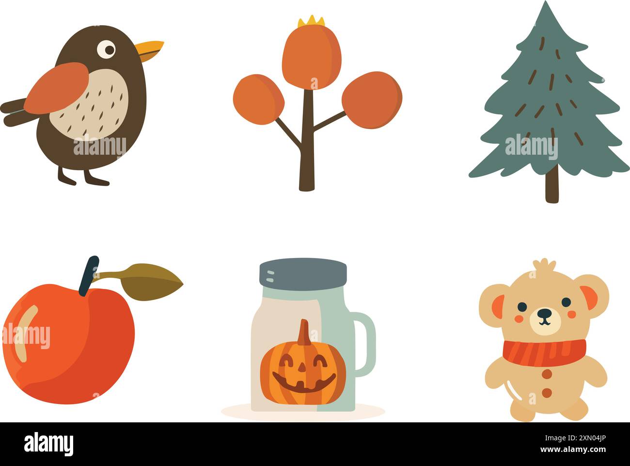 Autumn Symbols Flat Elements Set Stock Vector Image & Art - Alamy