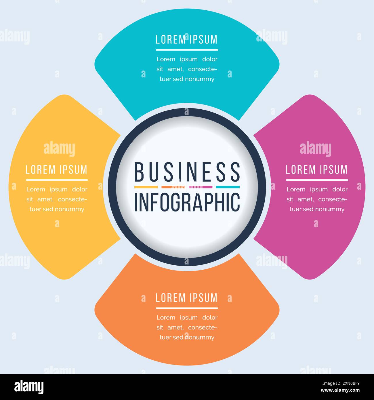 Circle Infographic design 4 Steps, objects, elements or options ...