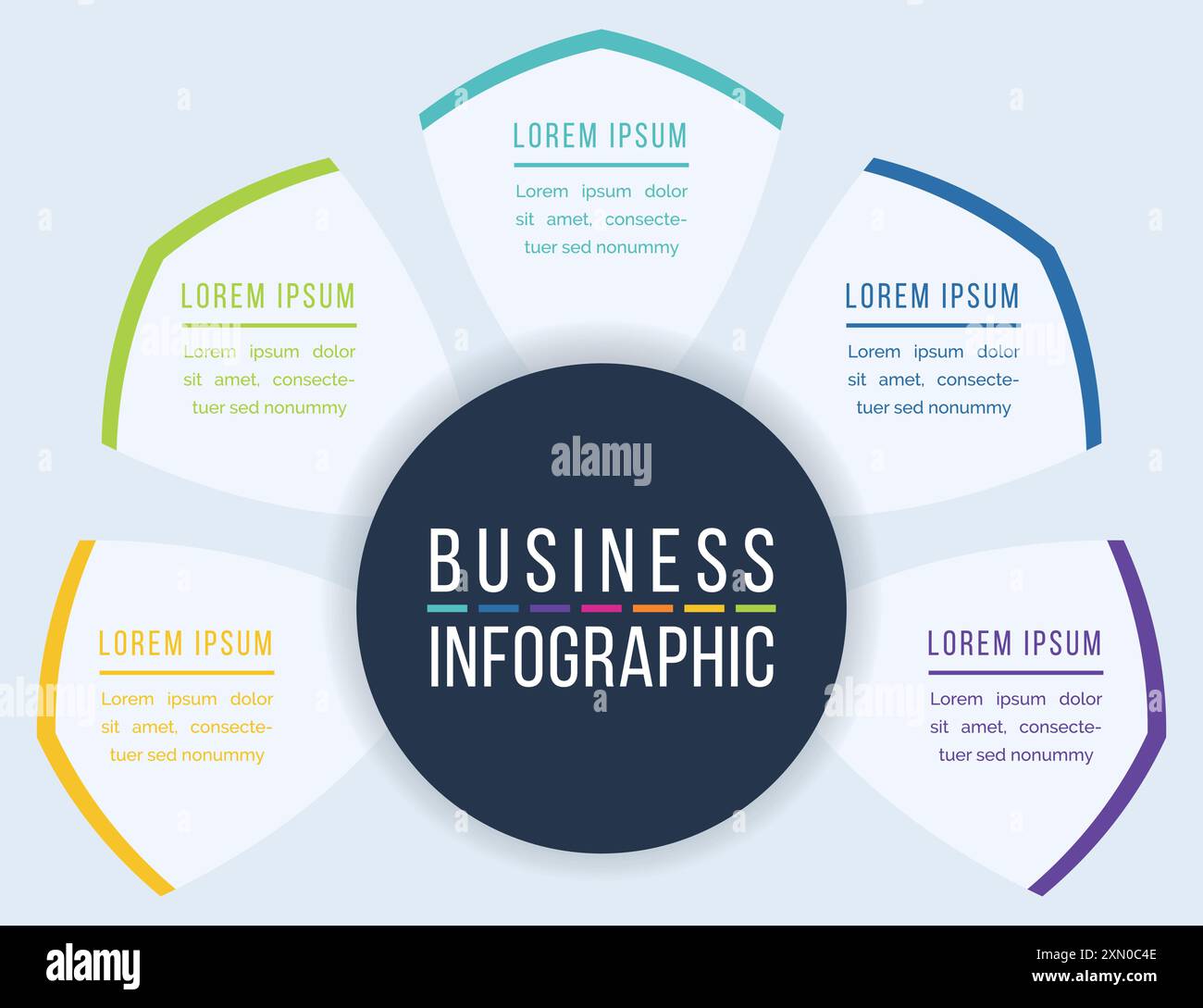 5 Options Infographic circle design 5 steps, objects, elements or ...