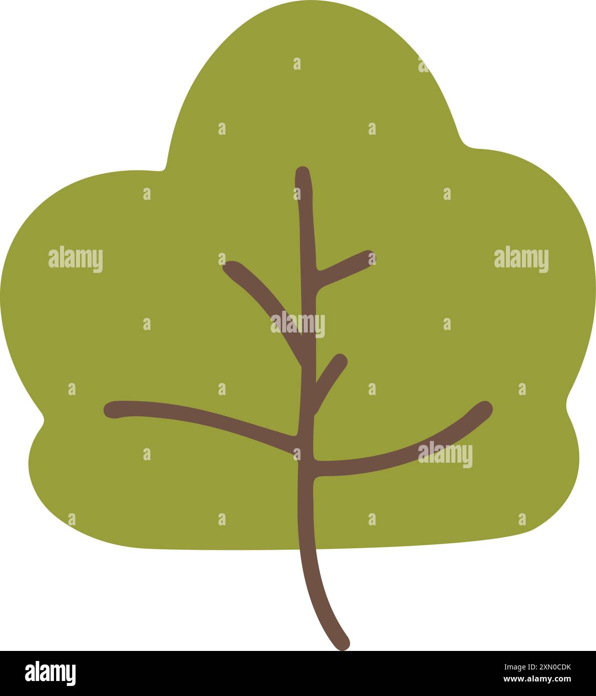 Vector flat illustration of a bushy green leaf Stock Vector Image & Art ...