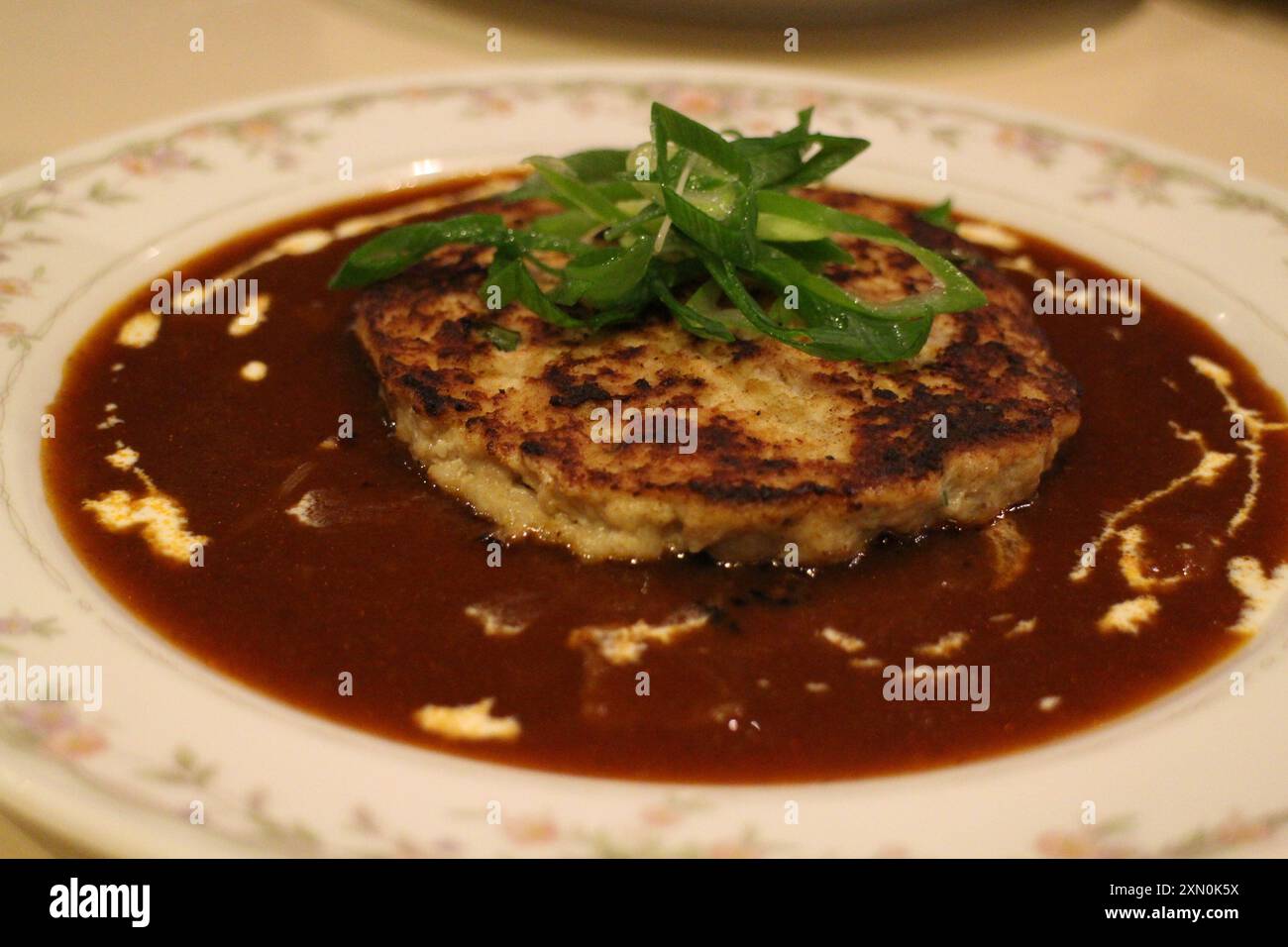 Duck hamburg steak with demiglace sauce in Kyoto, Japan Stock Photo