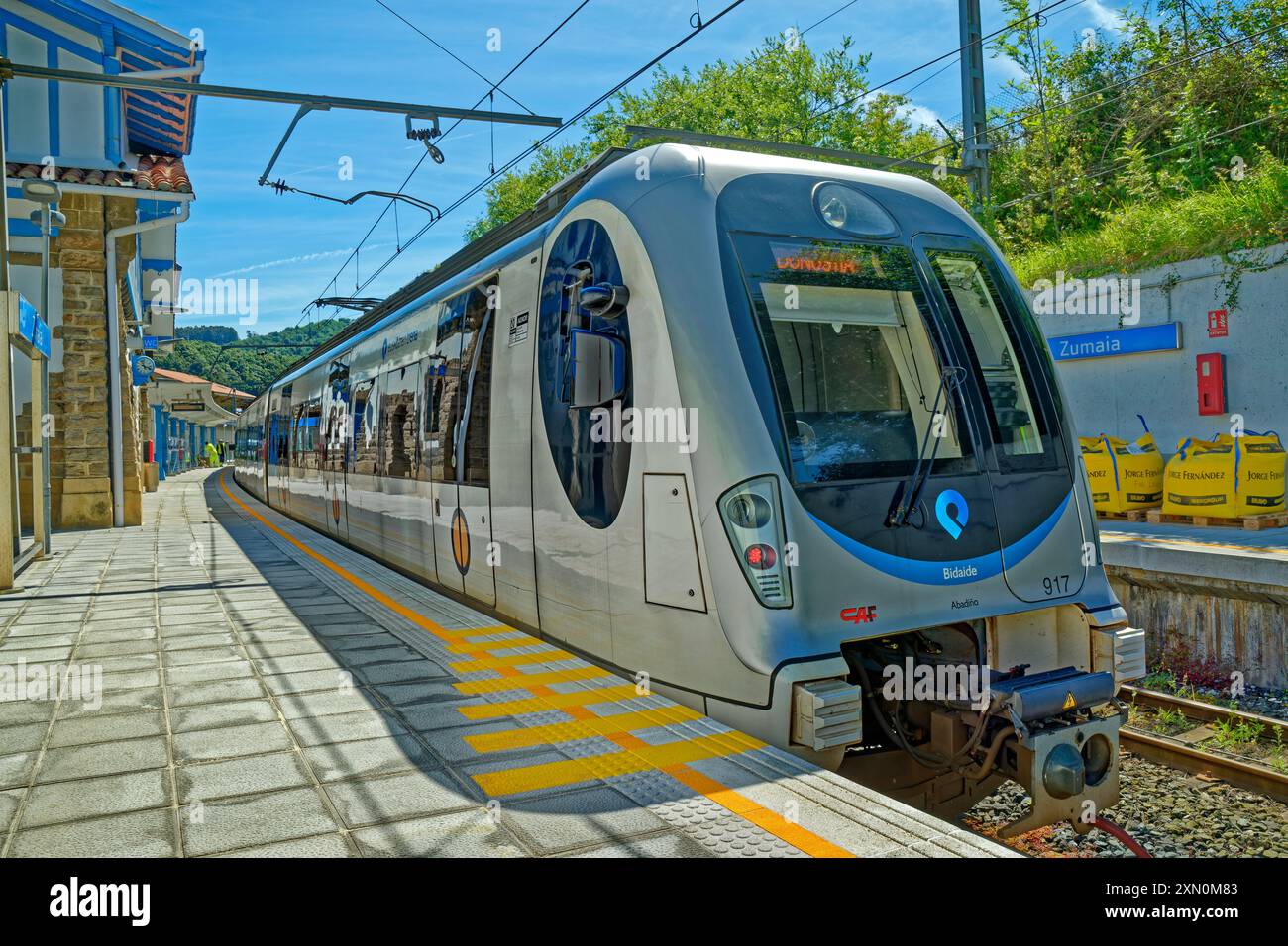 Euskotren train service between Donostia-San Sebastian and Bilbao in Northern Spain. Stock Photo
