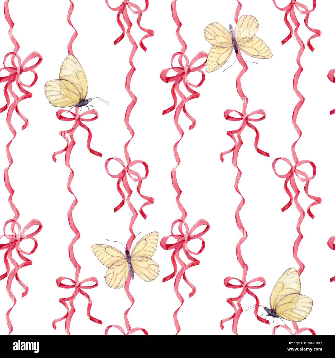 Pink ribbon bows seamless hi-res stock photography and images - Alamy