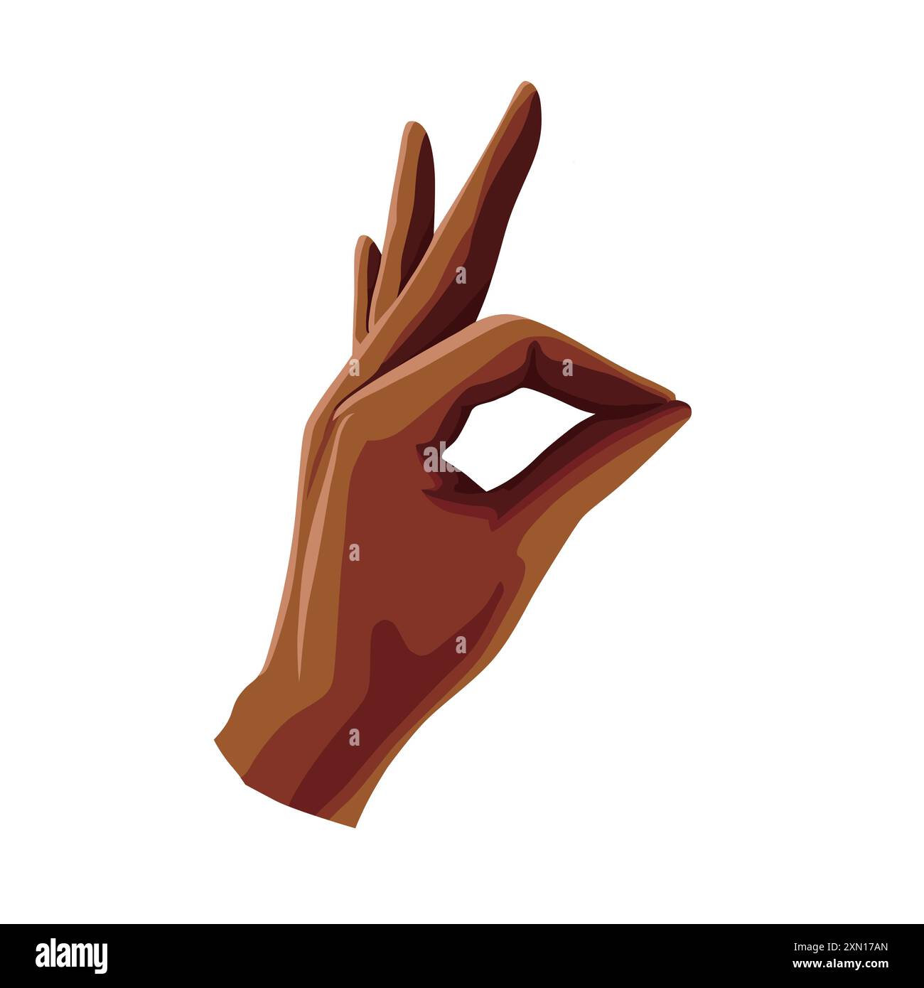 Human hand showing ok sign. Vector illustration depicts emoji gesture ...