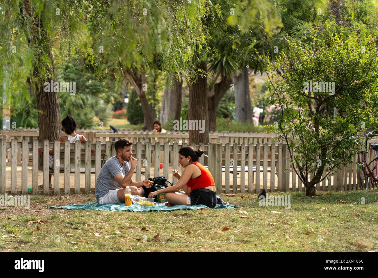 Barcelona, Spain. 30th July, 2024. Barcelona broke its temperature record on the second day of the heat wave affecting the Iberian Peninsula, reaching 39.8 degrees at the Fabra Meteorological Observatory, the oldest in the city. Barcelona batió su récord de temperatura en la segunda jornada de la ola de calor que afecta a la península ibérica, alcanzando los 39, 8 grados en el Observatorio Meteorológico Fabra, el más antiguo de la ciudad. News Cronaca -Barcelona, Spain Tuesday, July 30, 2024 (Photo by Eric Renom/LaPresse) Credit: LaPresse/Alamy Live News Stock Photo