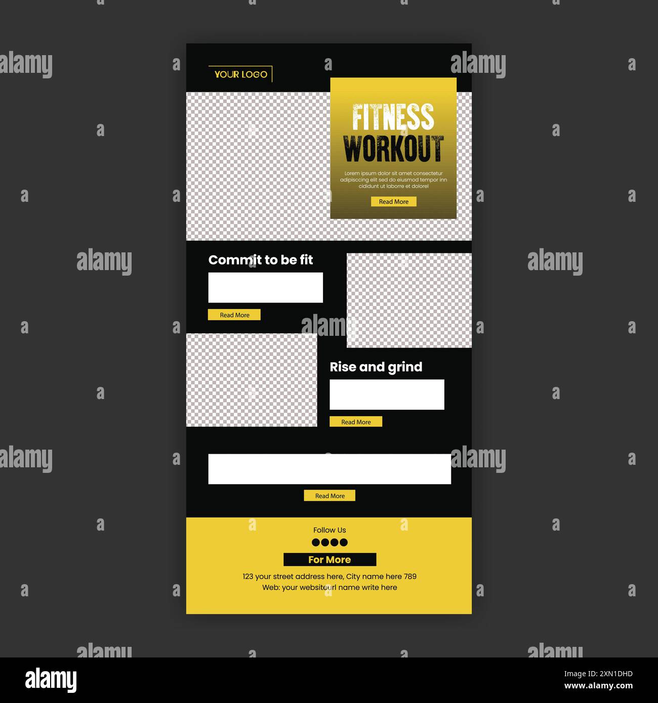 Gym Fitness email newsletter template for online gym exercise website ...