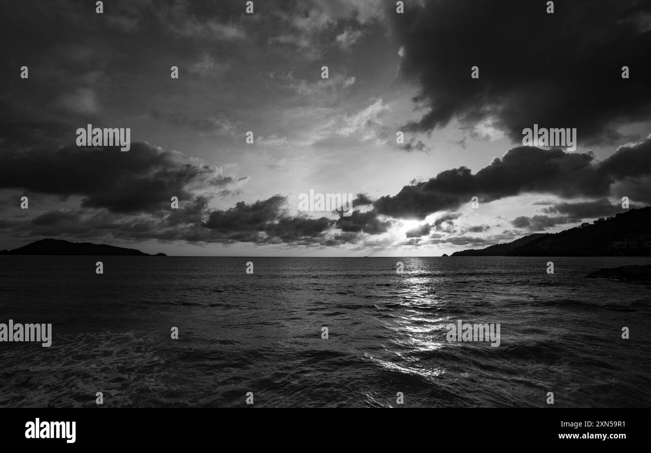 Nature background seascape stormy Black and White Stock Photos & Images ...