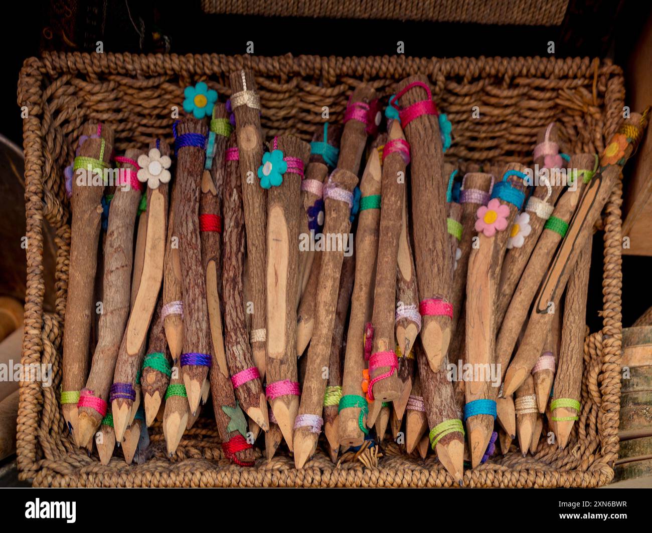 Color pencil made from real stick wood Stock Photo - Alamy