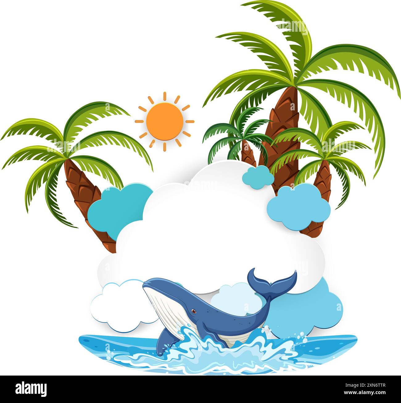 Whale in waves ocean Stock Vector Images - Alamy