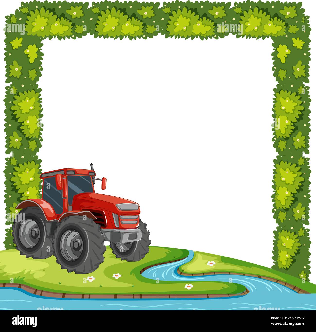 Tractor on grass field Stock Vector Images - Alamy