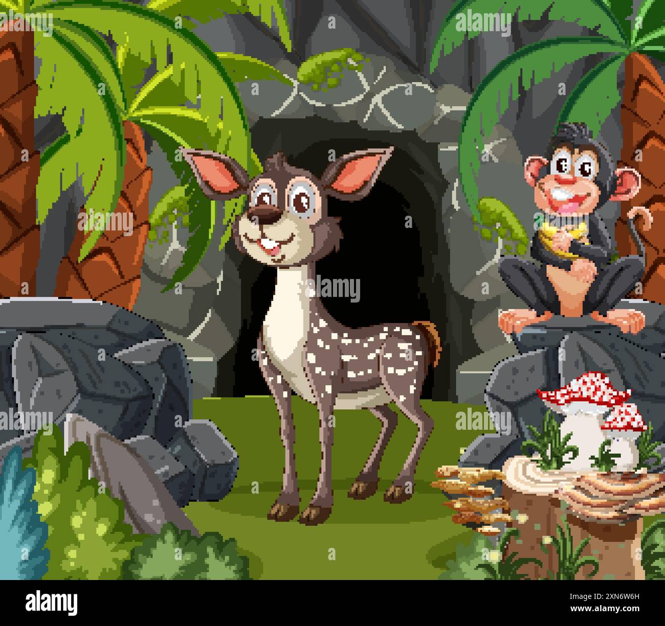 Monkey habitat Stock Vector Images - Alamy