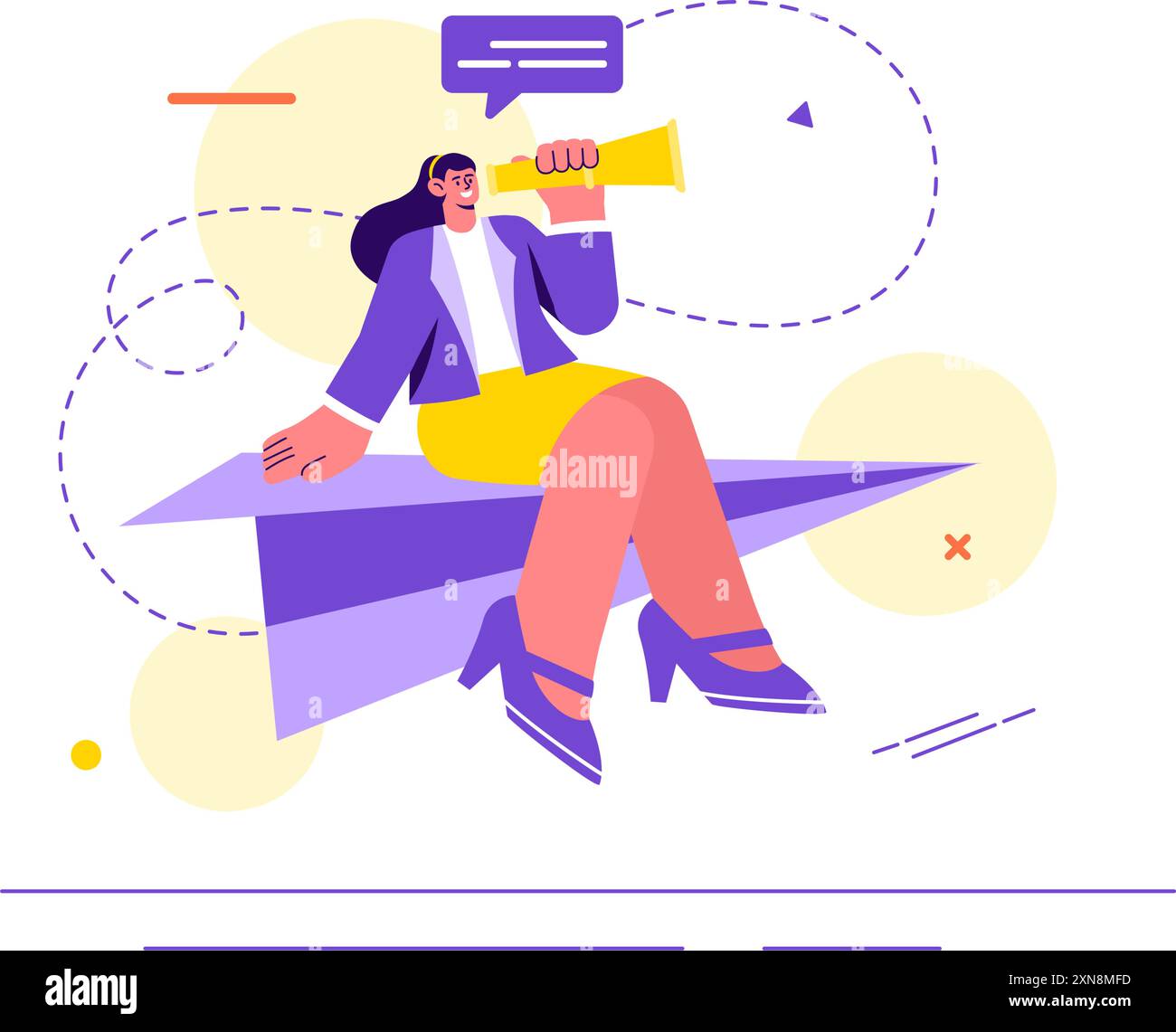 Business Leadership Vector Illustration with A Businessman Leader ...