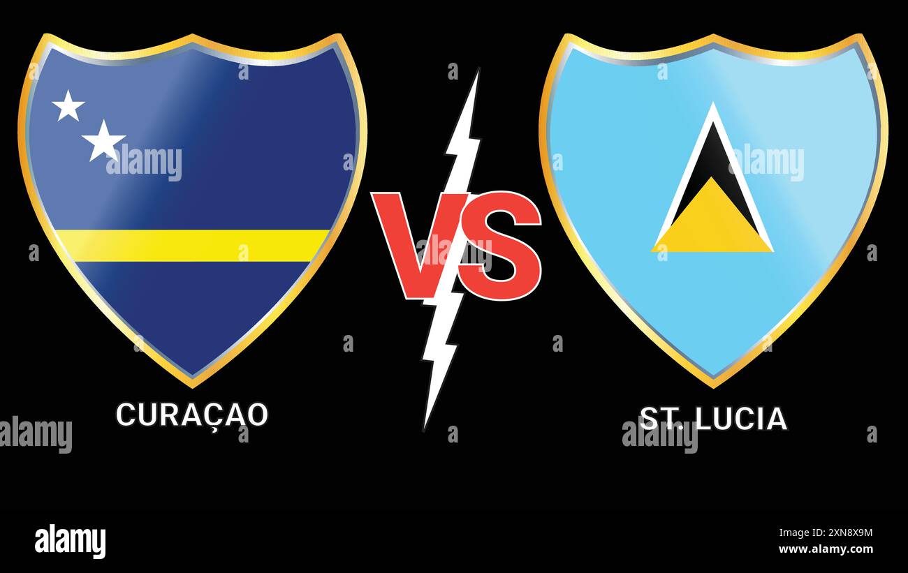 Exciting Soccer Clash: Curaçao vs ST Lucia with Black Background and ...