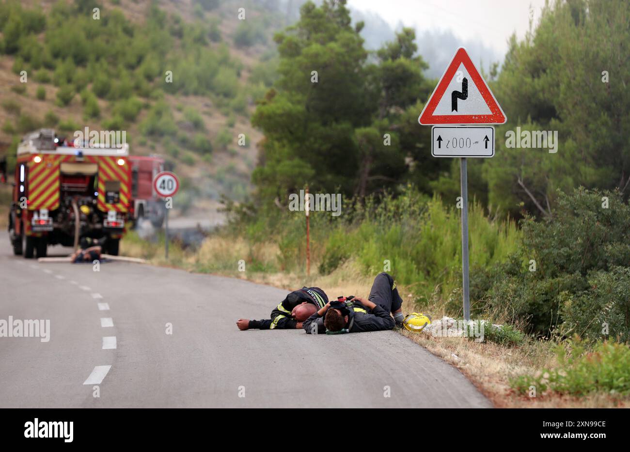 Croatia. 31st July, 2024. Aftermath of a catastrophic fire in Tucepi ...