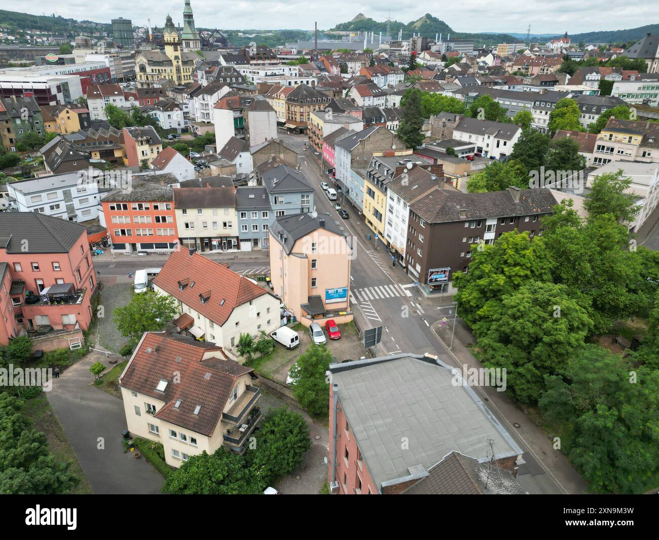 Drohnenaufnahme von Völklingen am Dienstag 30.07.2024. *** Drone image of Völklingen on Tuesday 30 07 2024 bub Stock Photo