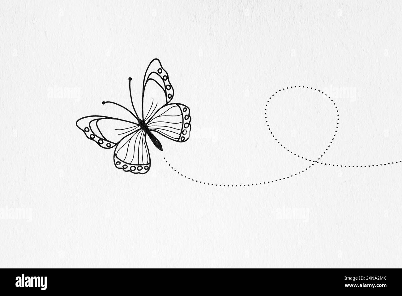 Black and white background with flying butterfly pattern Stock Photo ...