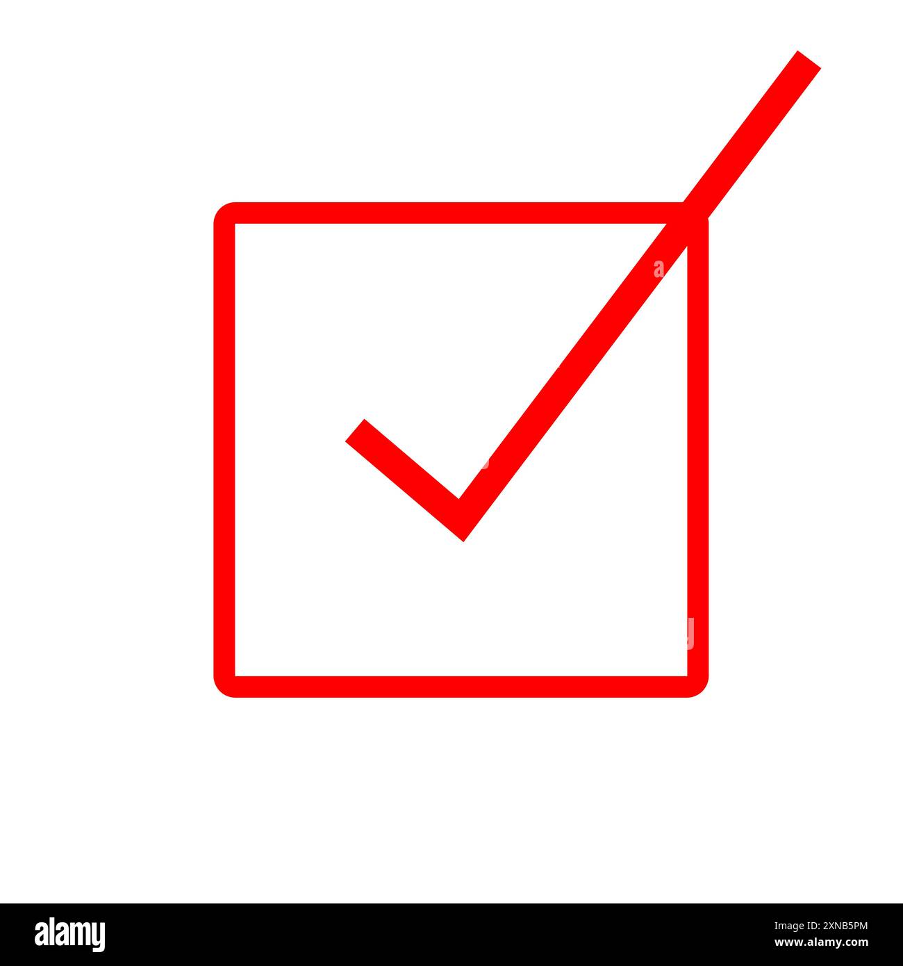 Red check mark. Square box outline. Approval symbol. Vector ...