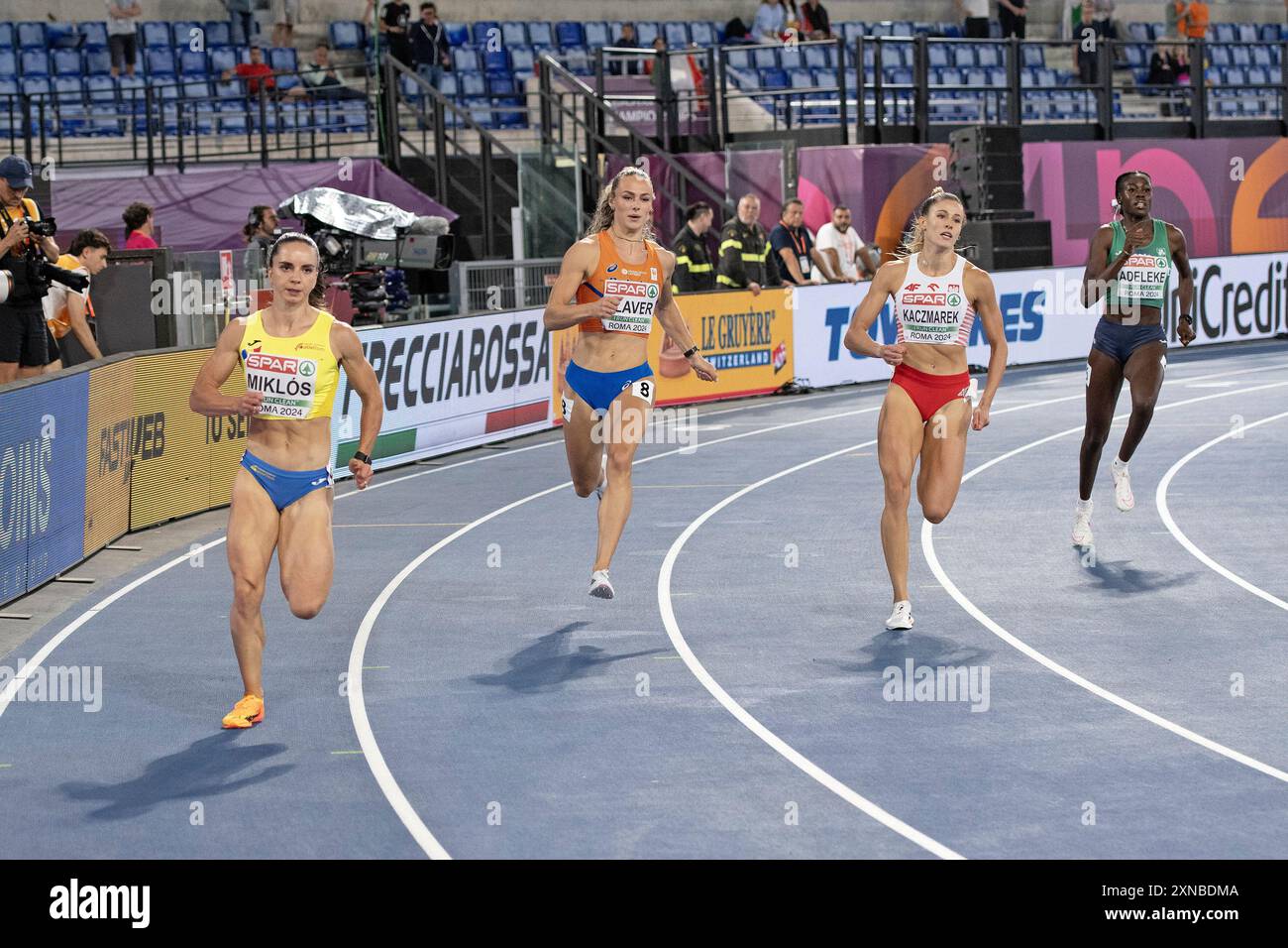 Athletes during the women's 400m final at European Athletics