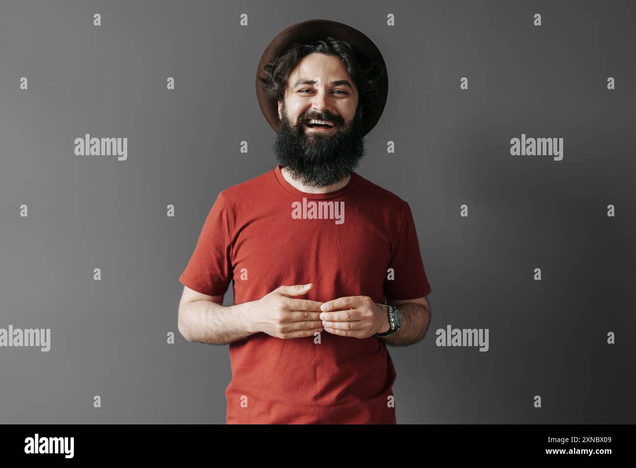 Portrait happy laughing bearded hi-res stock photography and images - Alamy