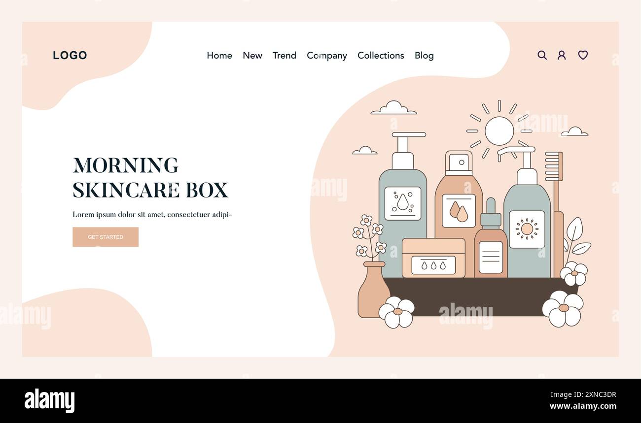 Skincare Toolbox concept. Morning routine essentials for healthy skin ...