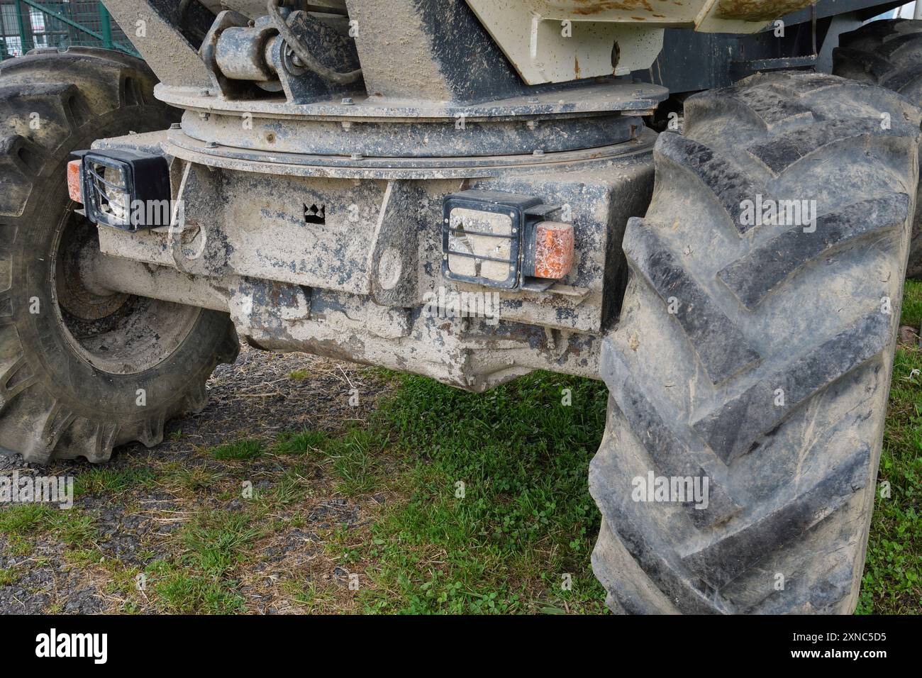 Detail of the wheels of a dumper Stock Photo