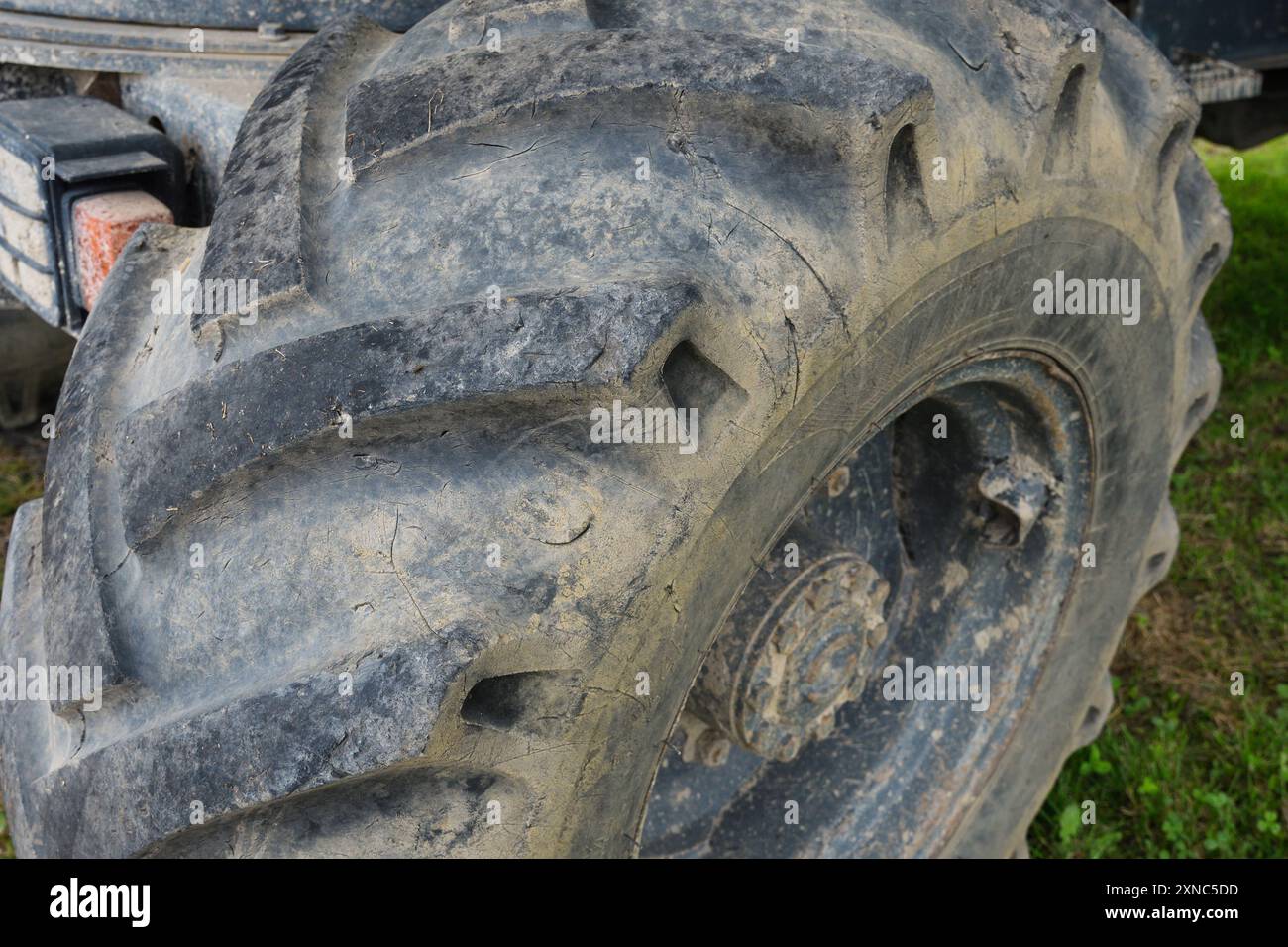 Detail of the wheels of a dumper Stock Photo