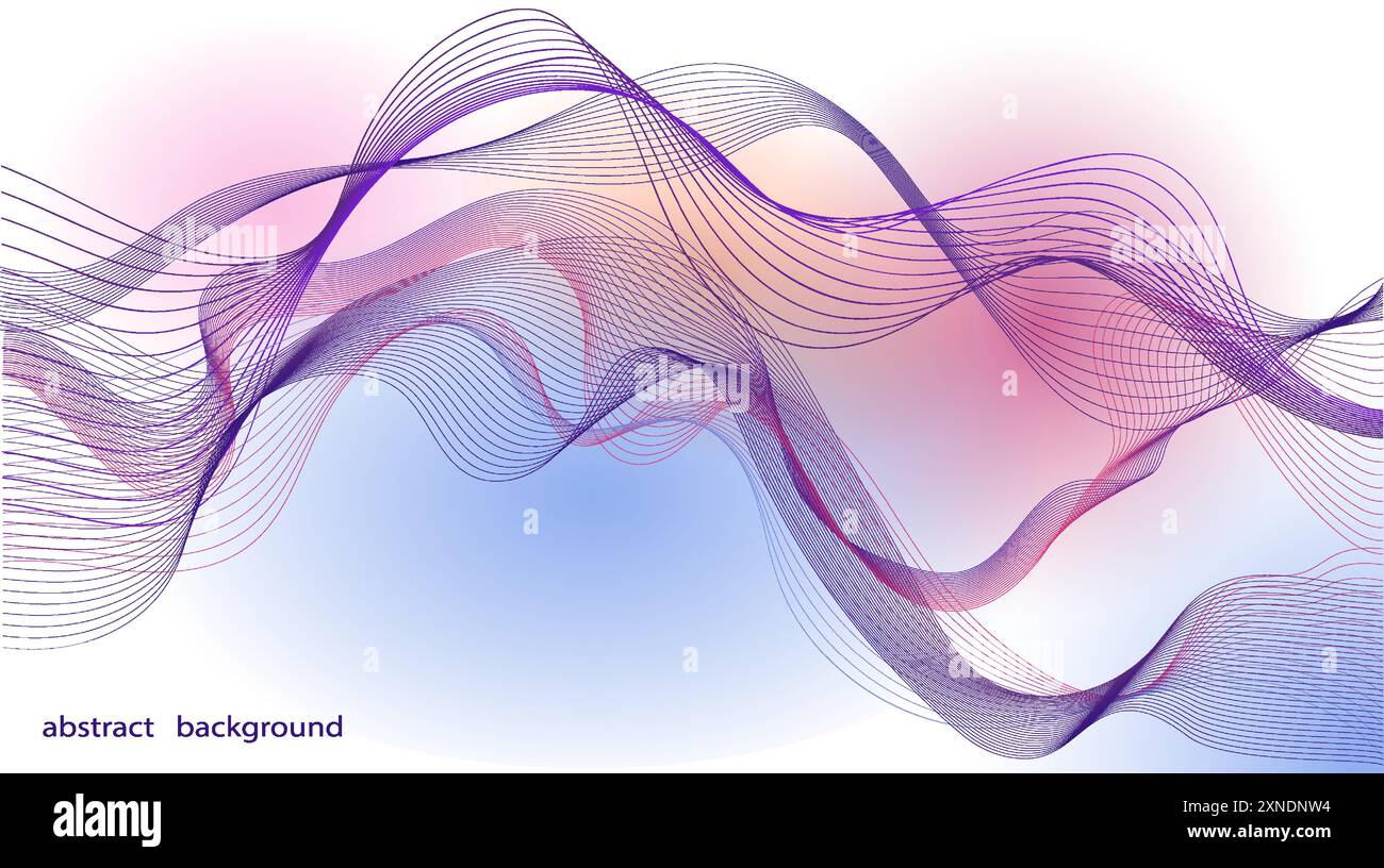 Colorful wave lines on gradient background, abstract backdrop. Vector ...