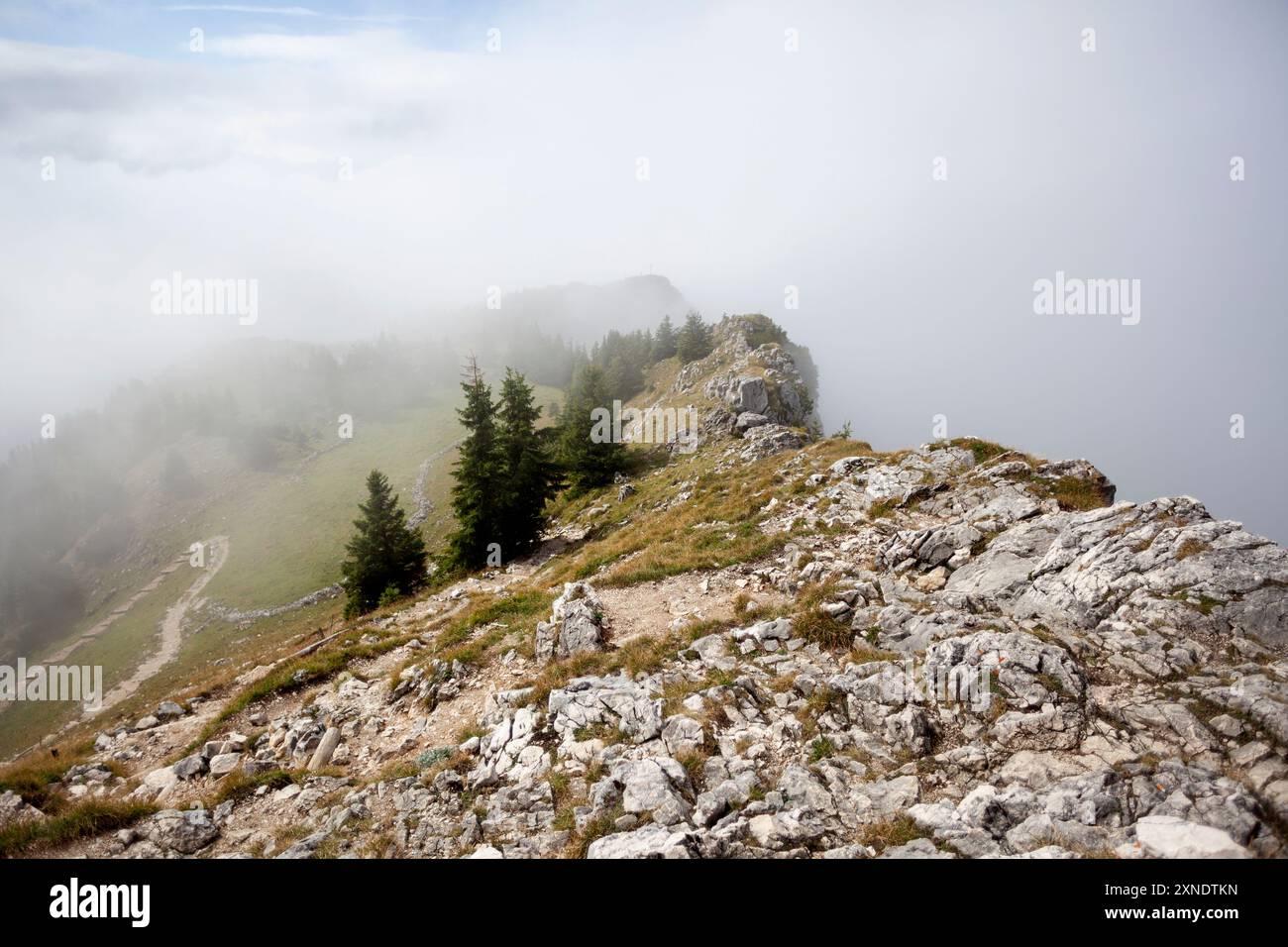 Breitenstein mountain tour in  Bavaria, Germany in autumn Stock Photo