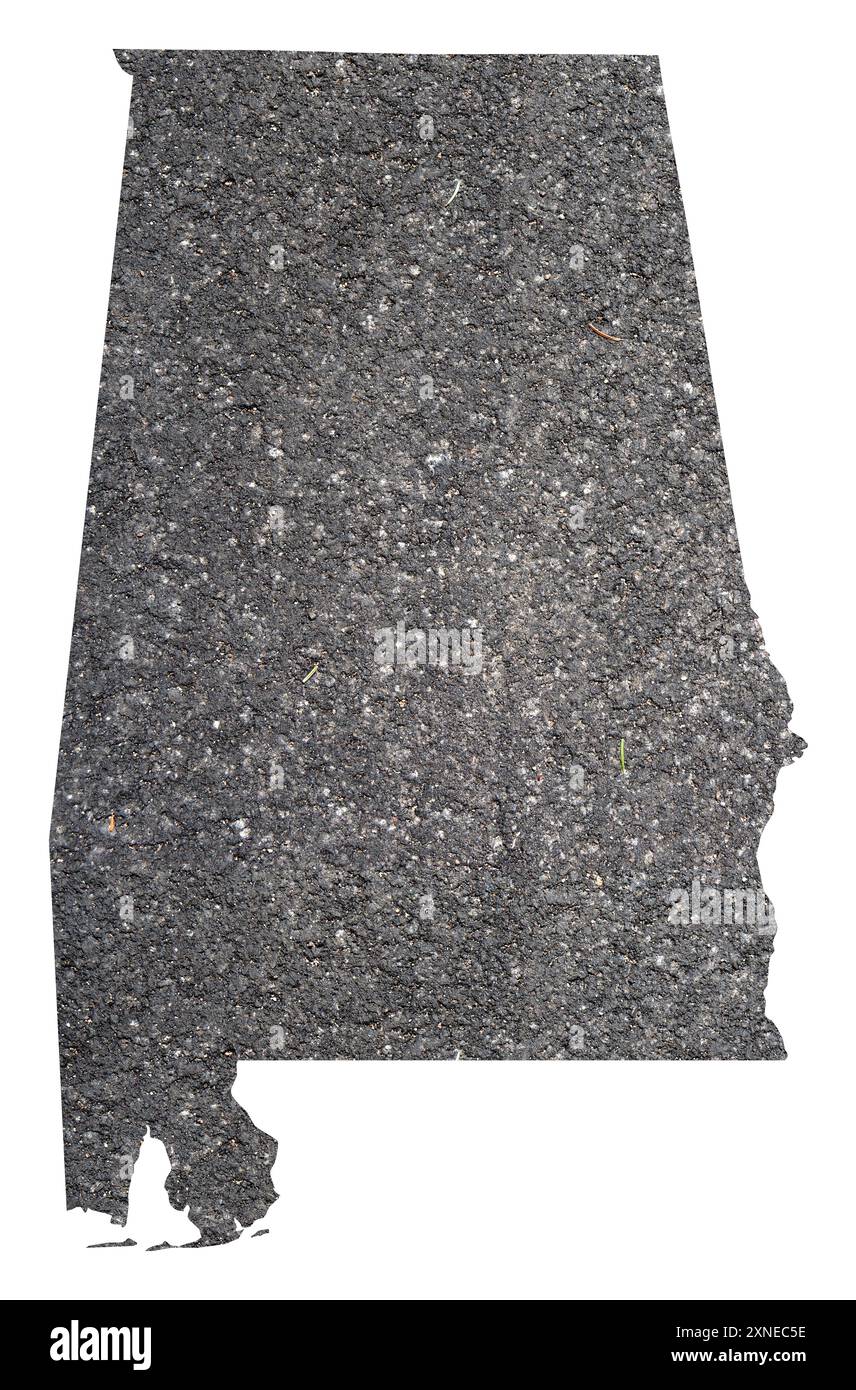 Symbol Map of the State Alabama - Symbol Map Of The State Alabama United States Of America Showing The Outline Of The State As An Asphalt Surface 2XNEC5E
