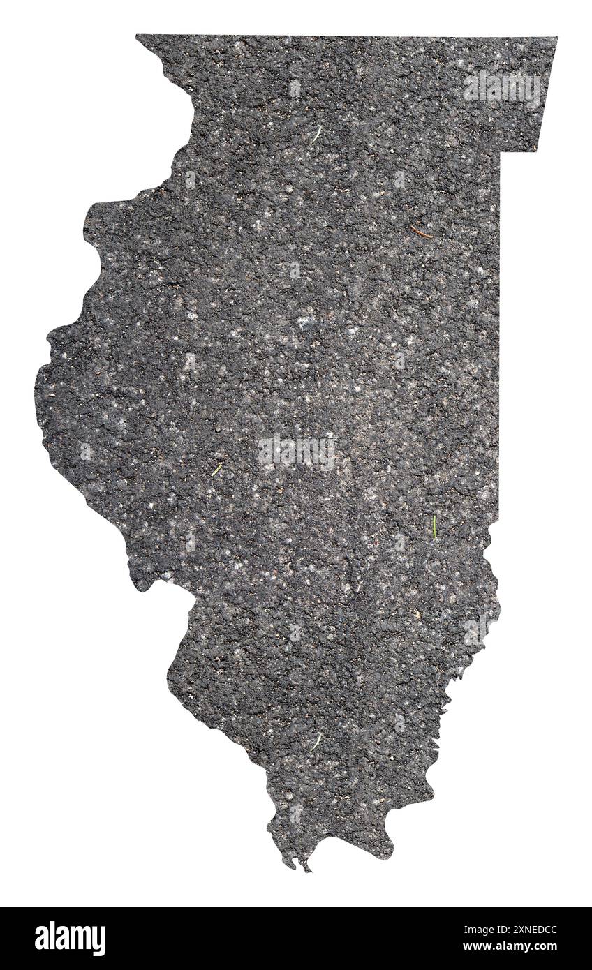 Symbol Map of the State Illinois - Symbol Map Of The State Illinois United States Of America Showing The Outline Of The State As An Asphalt Surface 2XNEDCC