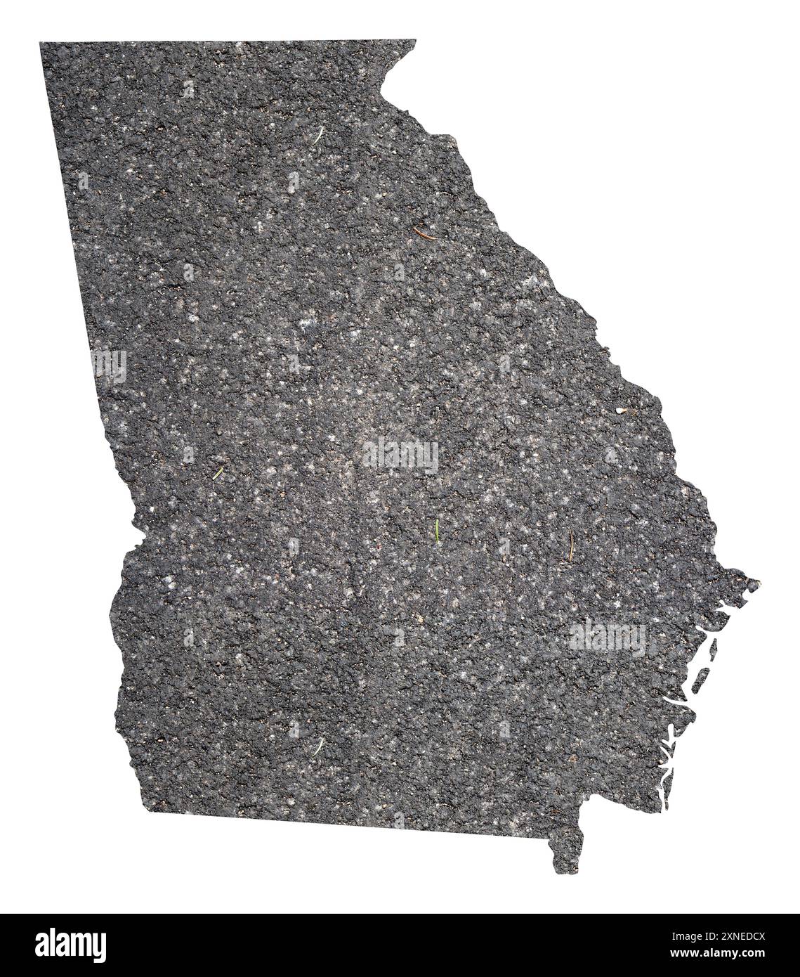 Outline map of georgia hi res stock - Symbol Map Of The State Georgia United States Of America Showing The Outline Of The State As An Asphalt Surface 2XNEDCX